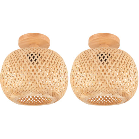 Suspension Luminaire Bambou Tressé 120cm – Style Naturel Et Moderne