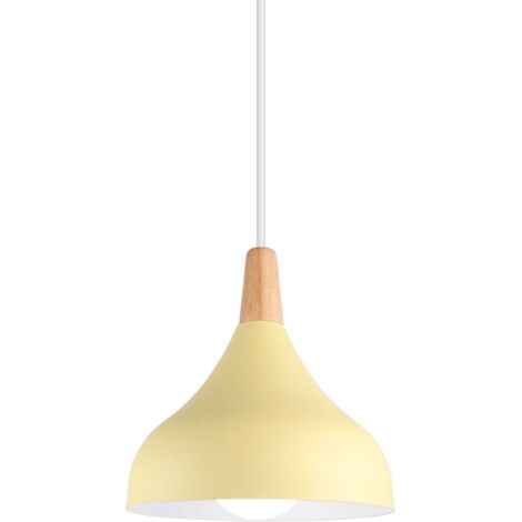 Lampe À Suspension Moderne Lustre Minimaliste Abat-Jour En Métal, Plafonnier D'Intérieur Pour Chambre À Coucher,Cuisine, Bureau, E27, Jaune 1
