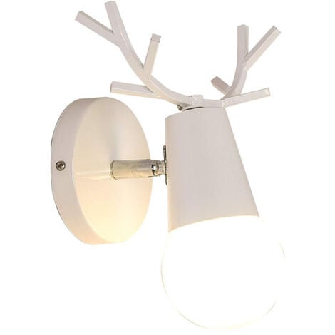 Applique Murale Moderne Lampe Murale Au Design Simple Lampe Murale Métal Pour Salon, Chambre À Coucher, Chambre D'Enfant (Blanc)