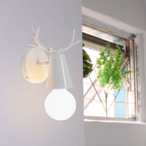 Applique Murale Moderne Lampe Murale Au Design Simple Lampe Murale Métal Pour Salon, Chambre À Coucher, Chambre D'Enfant (Blanc)