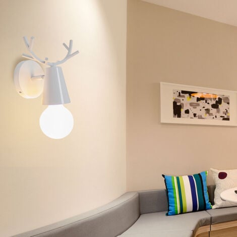 Applique Murale Moderne Lampe Murale Au Design Simple Lampe Murale Métal Pour Salon, Chambre À Coucher, Chambre D'Enfant (Blanc)