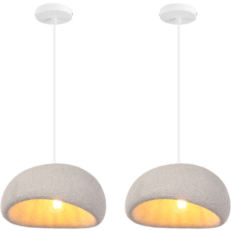 2X 30CM Lustre Personnalisé Créatif D'Intérieur Plafonnier Rétro E27 Suspension Lustre Moderne Gris