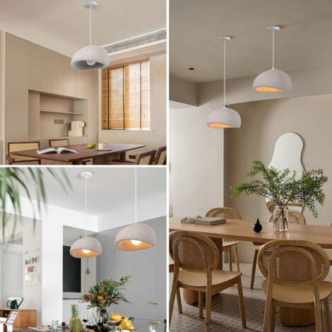 2X 30CM Lustre Personnalisé Créatif D'Intérieur Plafonnier Rétro E27 Suspension Lustre Moderne Gris