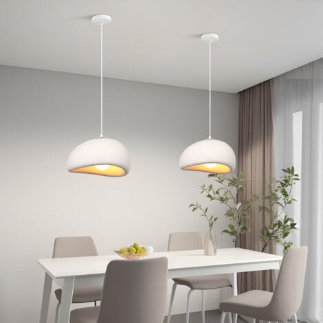 30CM Lustre Personnalisé Créatif D'Intérieur Plafonnier Rétro E27 Suspension Lustre Moderne Blanc