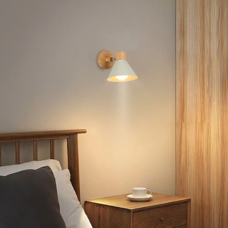 Applique Murale Interieure Rétro Lampe Murale Métal E27 Applique Murale Vintage Pour Salon Chambre Salle De Bain (Blanc)