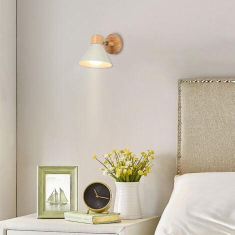 Applique Murale Interieure Rétro Lampe Murale Métal E27 Applique Murale Vintage Pour Salon Chambre Salle De Bain (Blanc)