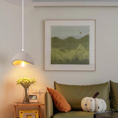 Lustre Personnalisé Créatif D'Intérieur 20CM Plafonnier Rétro E27 Suspension Lustre Moderne Gris