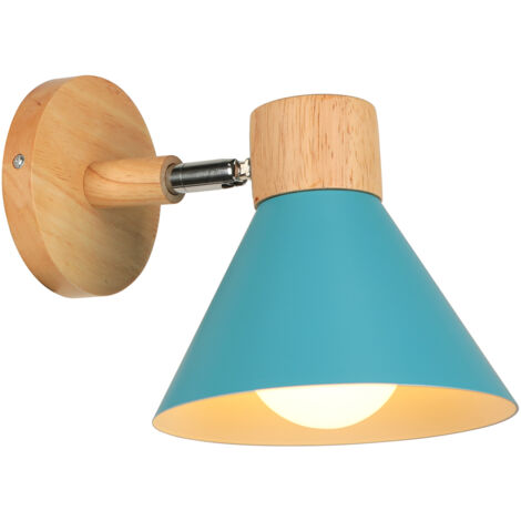 Applique Murale Interieure Rétro Lampe Murale Métal E27 Applique Murale Vintage Pour Salon Chambre Salle De Bain (Bleu) (1/5)