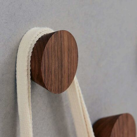 CASKIE Crochet Mural Bois Porte Manteau Rond, Patère Bois 5 Pièces Naturel Crochet à Manteau Vintage Décoratif En Bois Naturel Branche Décorative Cintre Crochet De Vêtements