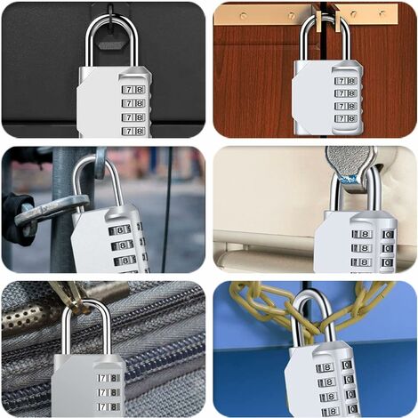 Cadenas à combinaison Heavy Duty Lock - Cadenas résistant aux intempéries,  serrure réinitialisable, 2,5 pouces de long manille 4 chiffres en alliage  de zinc serrure à combinaison pour hangar Clôture G