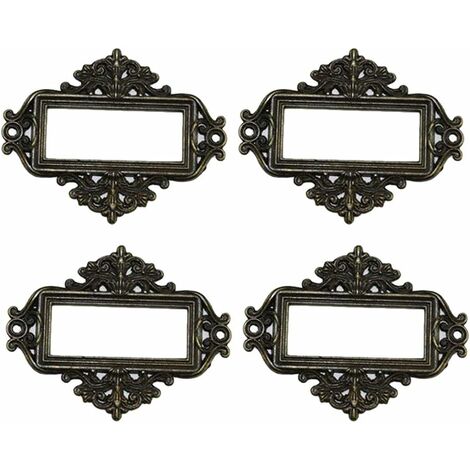 20 Porte-Étiquettes Antiques Tissting - Métal, Style Rétro | Pour Tiroirs, Armoires, Boîtes