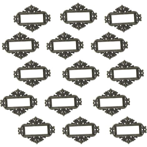 10 Porte-Étiquettes En Métal Bronze Antique – 124x70 Mm, Pour Armoire, Tiroir, Bureau (avec Vis)