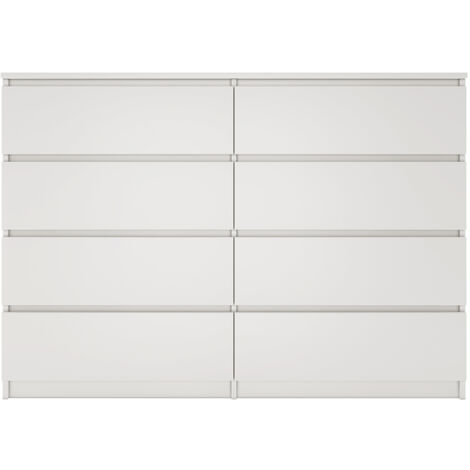 MILAN  Commode contemporaine chambre/salon/bureau 40x138x97  8 tiroirs coullissants  Meuble de rangementent  Chiffonier