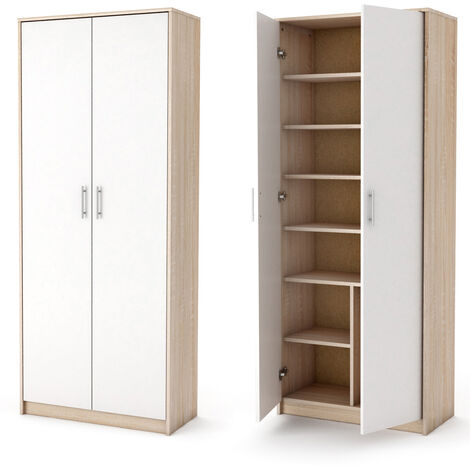 PARLA - Armoire moderne avec tablettes et rangement chaussures - 180x74x35cm - Meuble de rangement - Style moderne