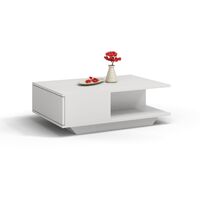 ZEKE - Table basse contemporaine - 90x60x42cm - Table à café style scandinave salon séjour bureau Blanc