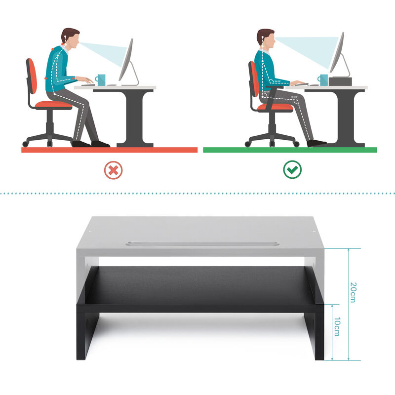 BONTEC Support Moniteur de 120 mm, Réhausseur d'Écran avec Plate-Forme en  Maille pour Ordinateur Portable, Ordinateur, iMac, PC jusqu'à 15 kg :  : Informatique