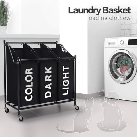 Achetez Sac à Linge Pliable Pratique Lavage Des Vêtements Sales Panier de  Buanderie Sac de Rangement Durable Avec Poignée en Alliage - le Noir de  Chine