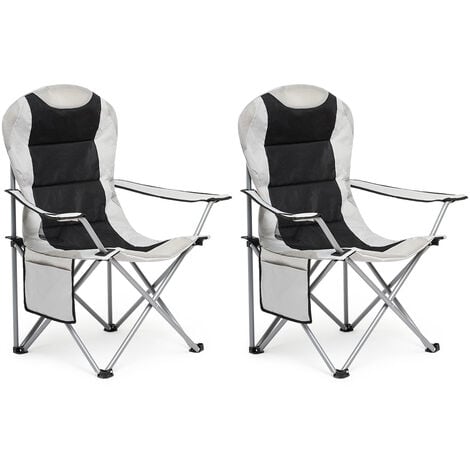 Chaise de Camping Pliable , Portable pour Plage, Pêche, gris, lot de 2 - IWMH