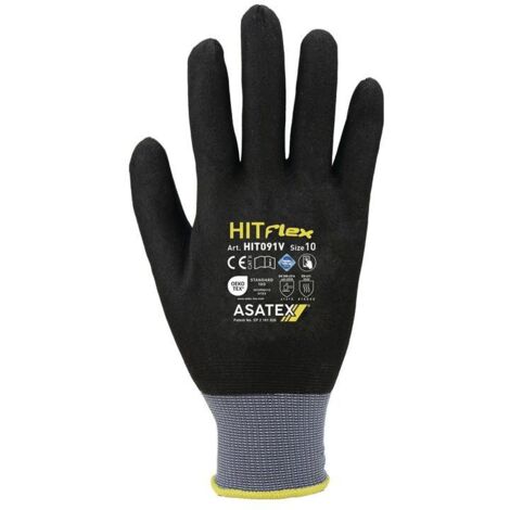 Handschuhe Hit Flex V Gr.9 schwarz/grau EN 388 PSA II ASATEX