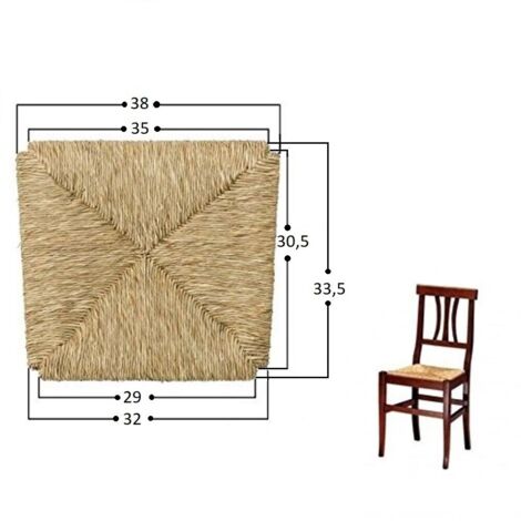 Okaffarefatto – Galette de chaise en paille des marais 996 – Épaisseur 2.5cm – Remplacement simple et rapide pour chaises Arte Povera