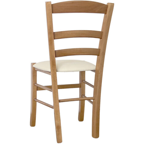 Chaise Paysanne En Bois Massif De Hêtre Couleur Noyer Foncé - Style Rustique Pour Salle à Manger