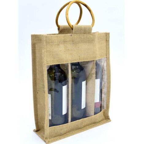 Porte-bouteilles - 6 Compartiments - Feutre - 27x18x27cm - Gris - La Cave