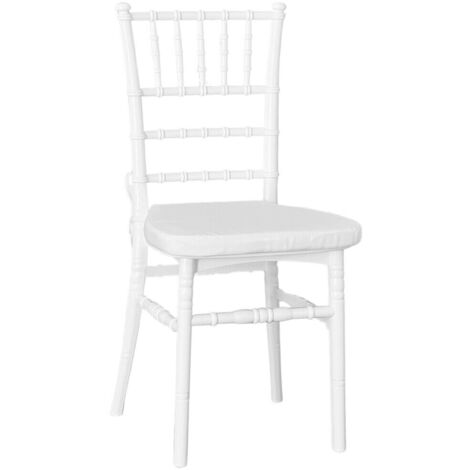 Chaise Chiavarina en polypropylène blanc monobloc avec coussin antidérapant (1/5)