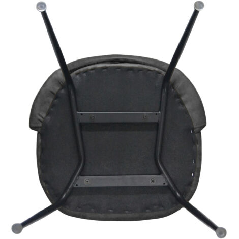 Chaise de salle à manger Paola en microfibre nubuck gris foncé avec