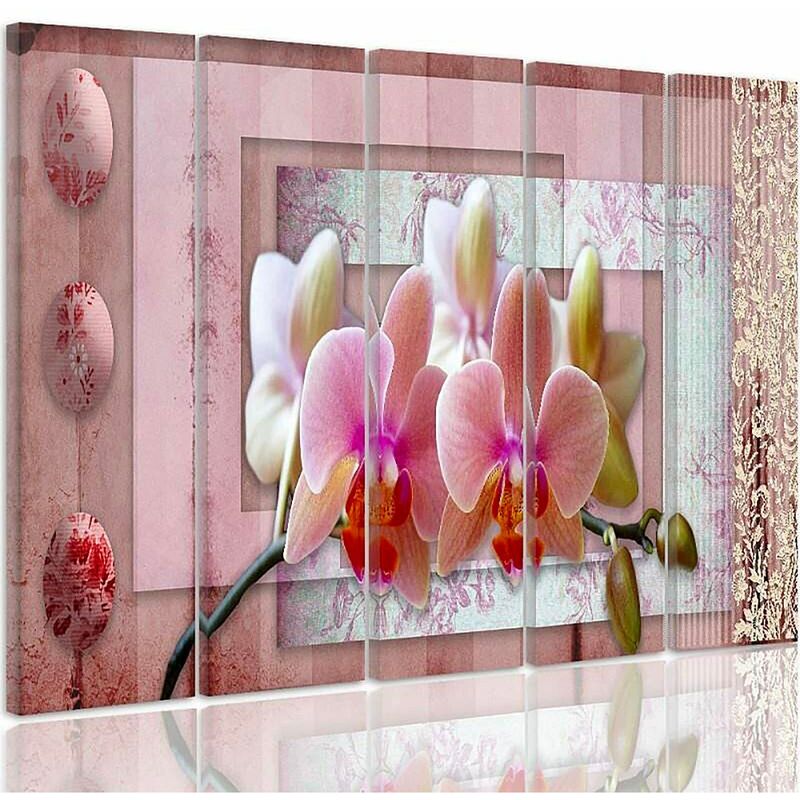 Cadre toile Zen Orchidée et Bougie - 90 x 30 cm