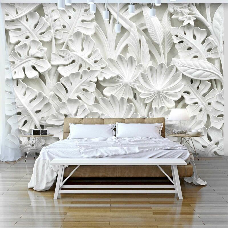 Papier peint adhésif décoratif blanc (10 mètres)