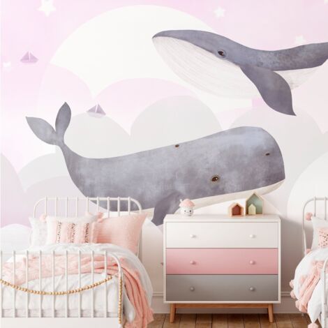 Papier peint Dream Of Whales - Second Variant - 150 x 105 cm (1/4)