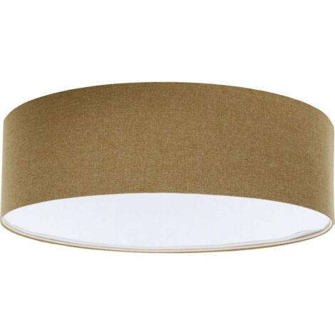 Plafonnier tissu effet structuré style boho élégant lumière douce - Ø 60 cm - H20 cm