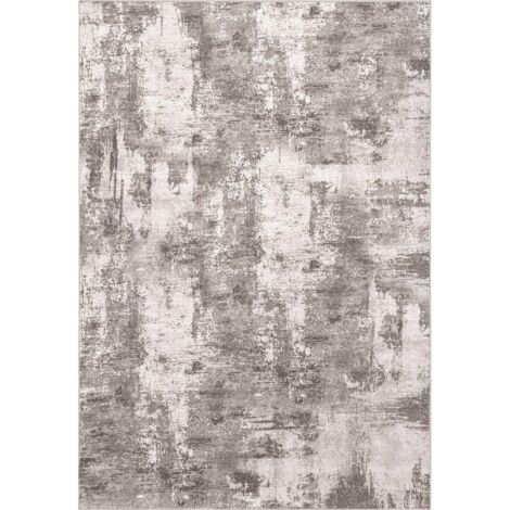 Tapis taupe vision effet patiné lavable doux et chic - 290 x 200 cm