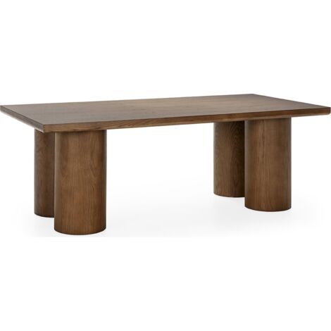 Table salle à manger noyer chêne design contemporain élégant - Chêne noyer foncé