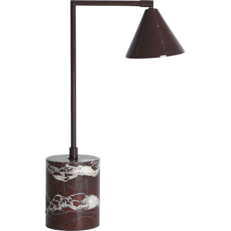 Lampe de table moderne en fer chocolat et marbre veiné élégant - Chocolat veiné marbre beige (1/3)