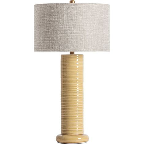 Lampe de salon contemporaine en céramique ocre finition vieillie - Ocre effet vieilli (1/3)