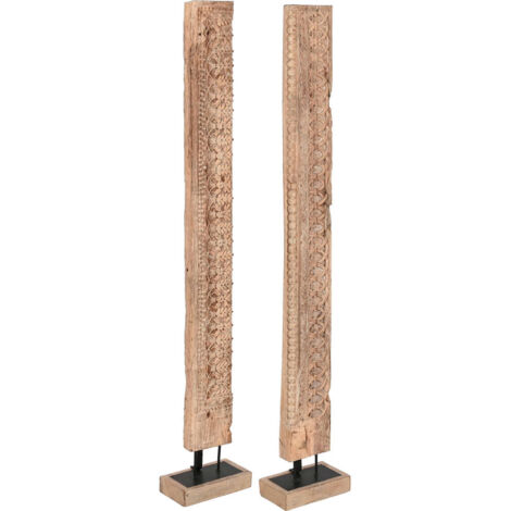 Sculpture bois terracotta élégante déco intérieure - Bois sculpté avec nuance terracotta