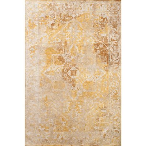 Tapis intérieur extérieur doré antidérapant jacquard - 140 x 200 cm