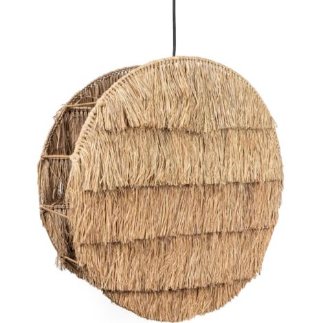 Suspension cercle en fibres naturelles ambiance bohème - naturel fibres végétales chaleureuses