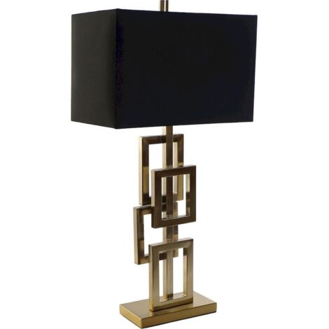 Lampe salon élégante dorée design géométrique noir - Or et noir brillant (1/5)