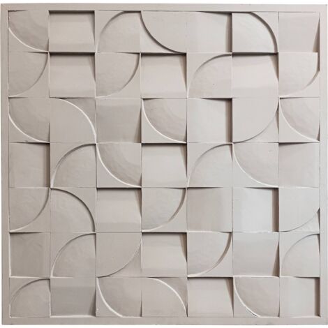Panneau mural sculpté en relief déco moderne effet topo - taupe effet béton sculpté