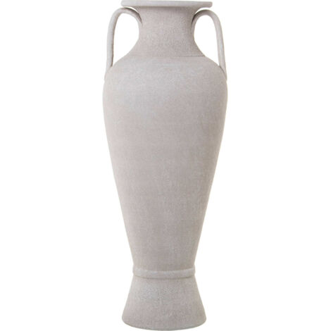 Vase élégant céramique blanc effet sable pour déco - Blanc sable