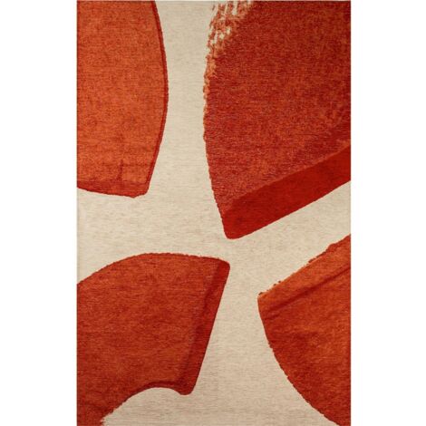 Tapis rouge intérieur extérieur jacquard antidérapant - 80 x 150 cm