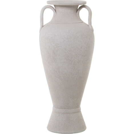 Vase céramique blanc effet sable élégance discrète - Blanc effet sable