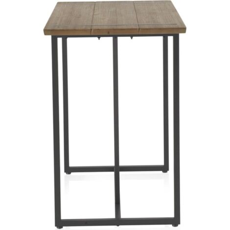 Table de bar métal et bois esprit industriel naturel - bois naturel et ...