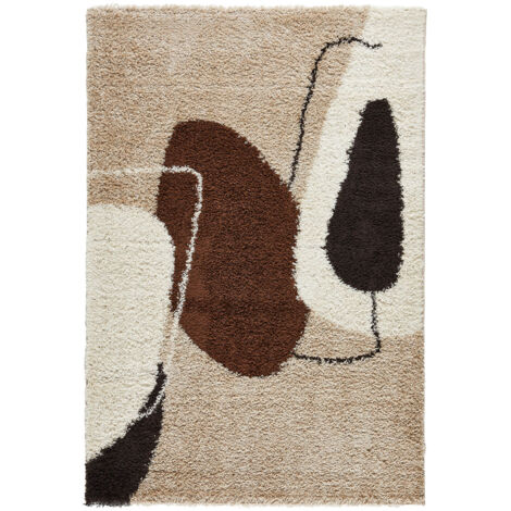 Tapis Palerme géométrique marron intérieur 1800g/m² - 120 x 160 cm