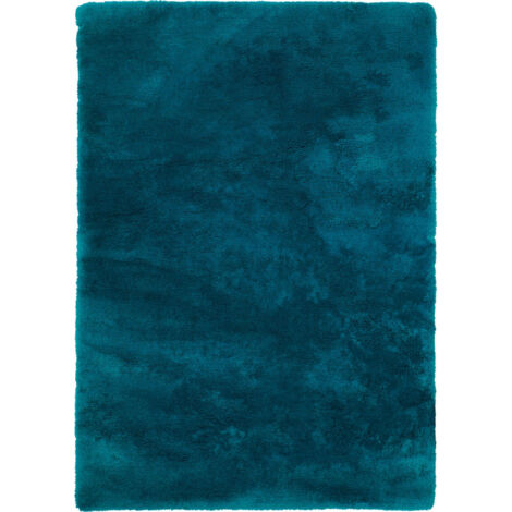 Tapis shaggy bleu uni doux et moderne - 230 x 160 cm
