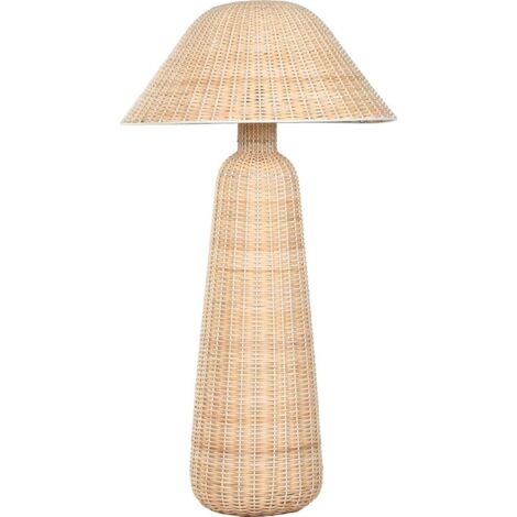 Lampe de sol en rotin beige ambiance tropicale chaleureuse - beige naturel rotin (1/5)
