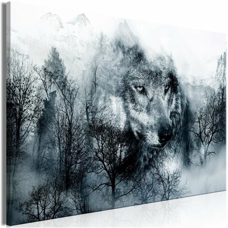 Tableau pr dateur de montagne large noir et blanc 90 x 60 cm