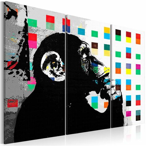 Tableau « le singe penseur » par banksy - 90 x 60 cm
